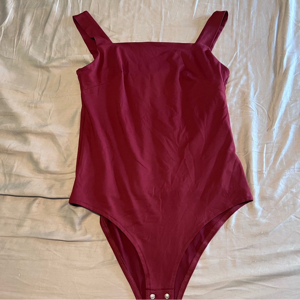 REORIA Womens Sexy Square Neck Sleeveless Bodysuit Large